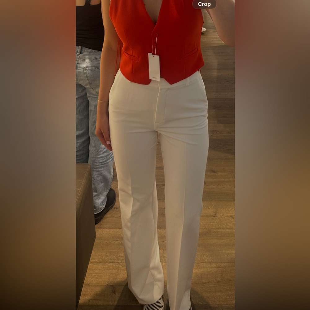 Mango Classic Cream Trousers